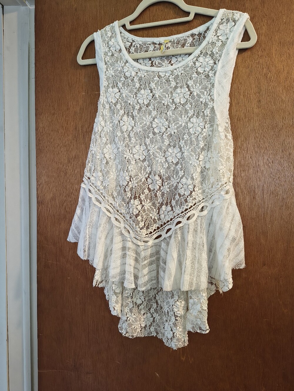 Free People Lace Top Size Large Ivory